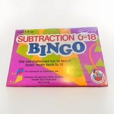 Subtraction Bingo Game For Children 5  UP Learning W/ Facts Up To 18 NEW