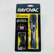 Rayovac Virtually Indestructible Flashlight 500 Lumens Rechargeable Lithium-Ion