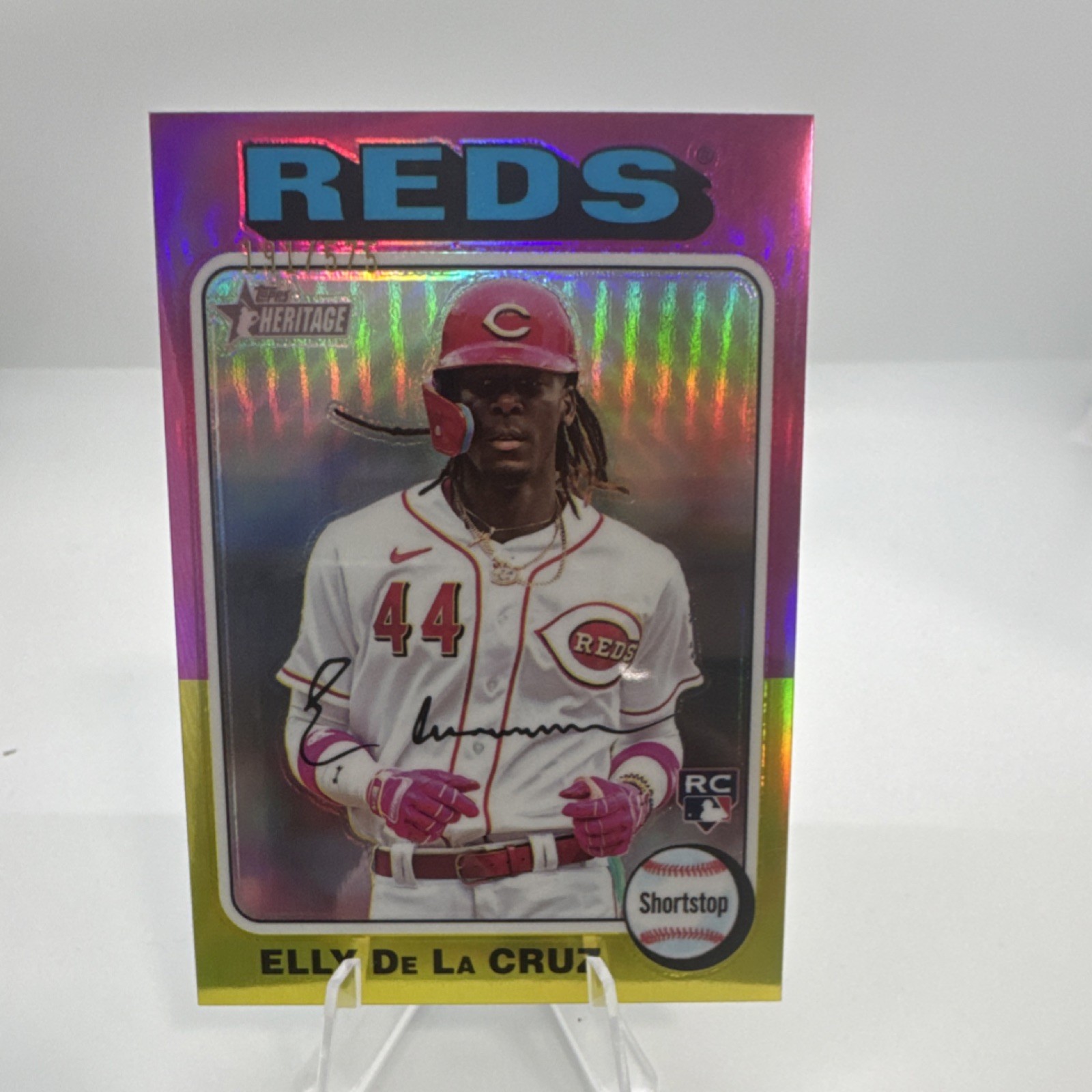 Topps 2024 Heritage Elly De La Cruz #473 Chrome Refractor Rookie /575 Reds