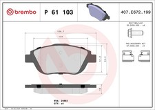 P 61 103 BREMBO Kit de plaquettes de frein, frein à disque pour CITROËN,DS,FIAT,