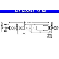ATE 24.5144-0455.3 Bremsschlauch