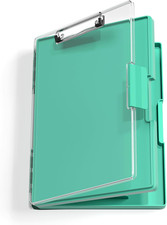 Clipboard with Storage, Green 8.5 X 11 Folder Nursing Side Opening, Heavy Duty w