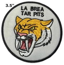 LA BREA TAR PITS Fossils Extinct Embroidered Patch Iron-on saber-toothed cat