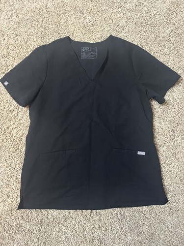 FIGS Women's Technical Collection Uniform Work Scrubs Top Large L Black