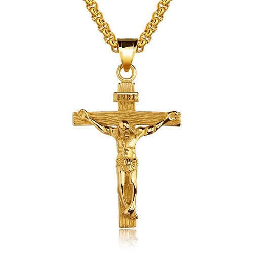 Mens Silver Stainless Steel Jesus Christ Crucifix Cross Pendant Necklace Ch;;b - Picture 13 of 15