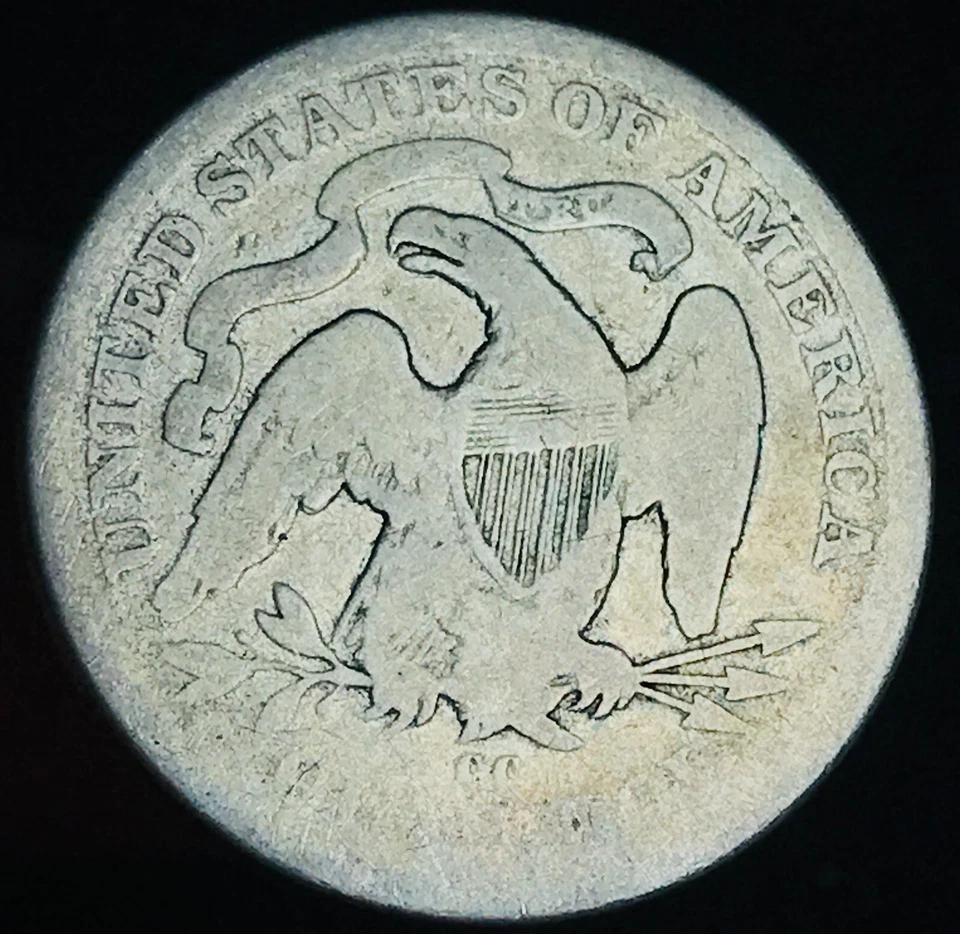 1877 CC Seated Liberty Quarter 25C Ungraded Carson City Silver US Coin CC25542 - Image 4 of 4