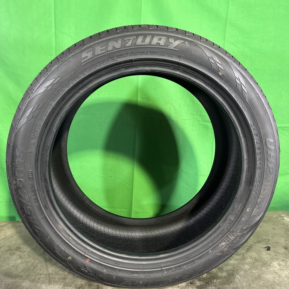 Single,Used-245/45ZR18 Sentury UHP 100W 9/32 DOT 2124 | eBay