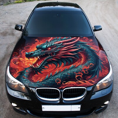 Japanese Dragon Car Hood Wrap Decal Vinyl Sticker Color Graphic Fit Any Car SS