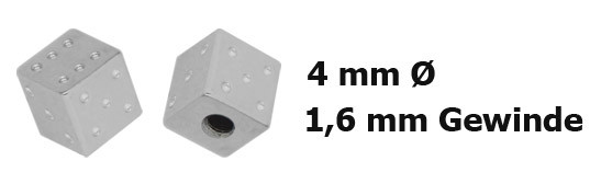 Piercing Jewelry Replacement Closure Cube Screw Steel Thread 1.6mm x 4mm