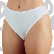 3 Slip donna Lajole sgambati in cotone elasticizzato costina con fiocchetto -222