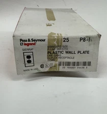 QTY/25 Pass & Seymour P8-I Ivory Plastic Wall Plate, 1 Gang Duplex Receptacle
