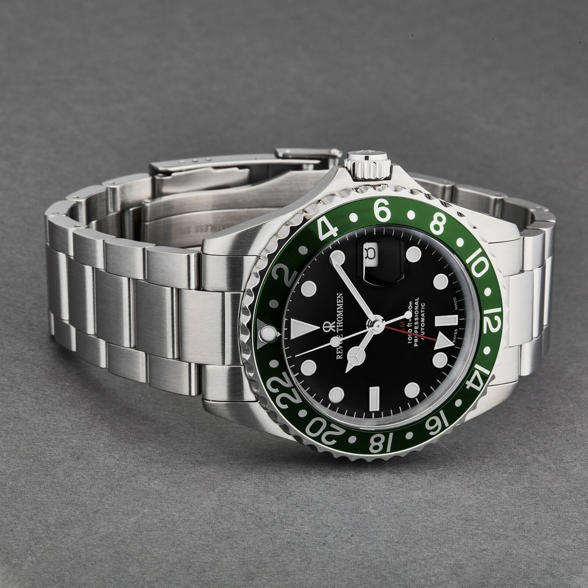 Revue Thommen Men's Diver Black Dial Stainless Steel Automatic