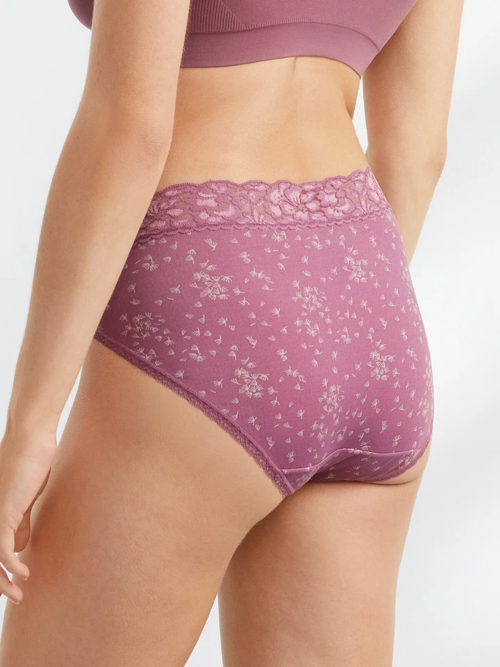 3 Pack Vanity Fair LACE HI~CUT Panties, 13280, Assorted PRINTS Sz -6~7~8 - Image 4 of 4