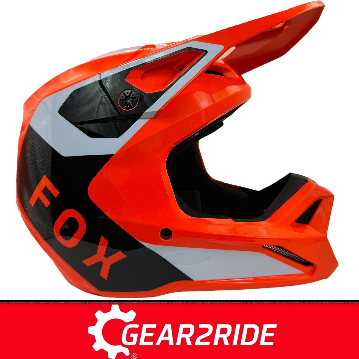 2025 FOX MX Helmet Fox Racing V1 Lean Orange MIPS Motocross