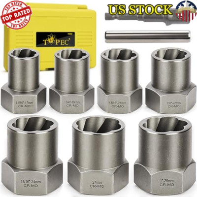 Heavy Duty 9-Piece Bolt Extractor Socket Set Stripped Damaged Nuts Bolts New