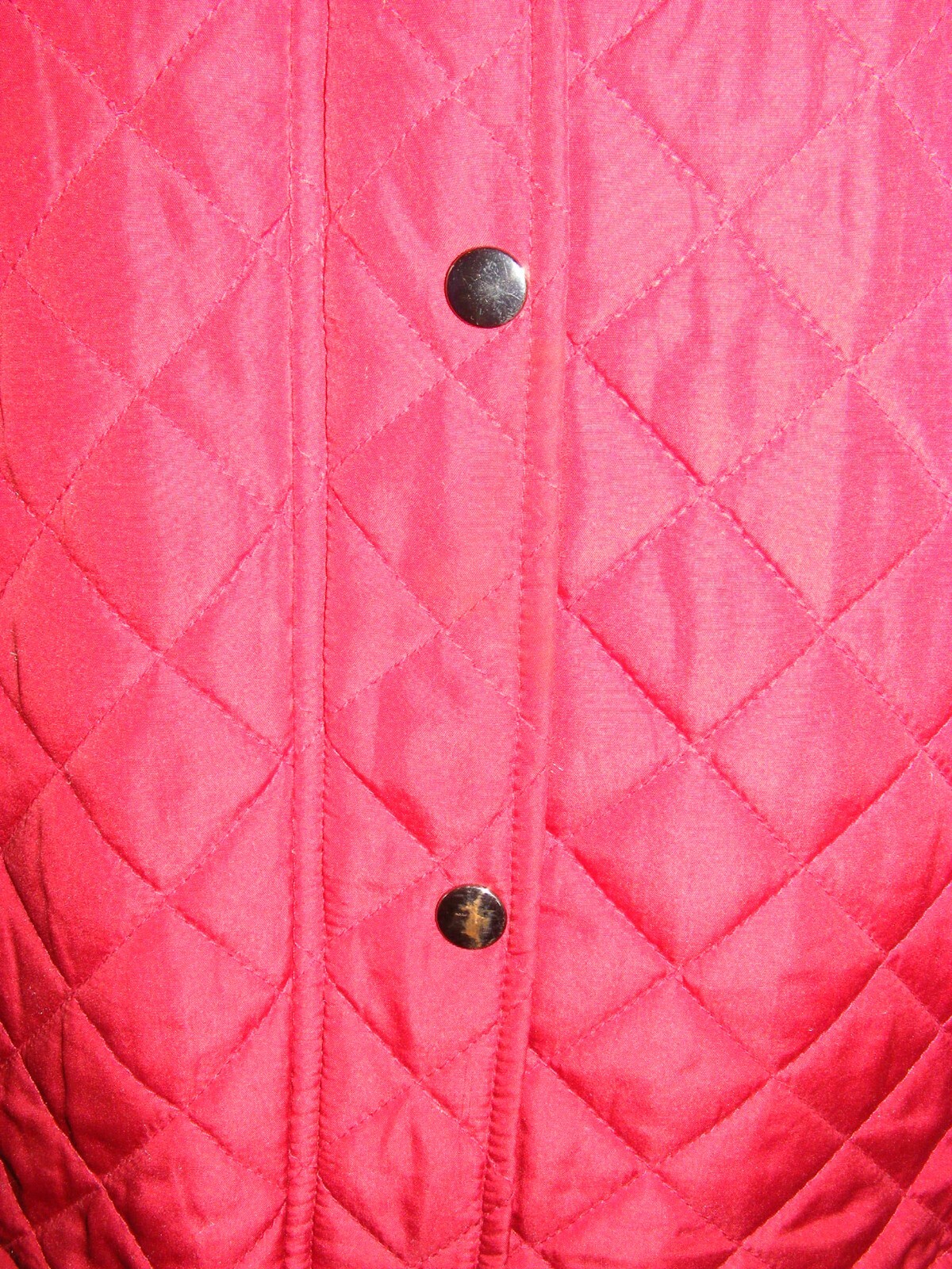 Dash quilted jacket size 14 high neck zip/popper l/slv lightweight red