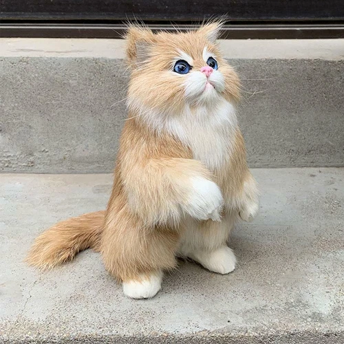 1PC Lifelike Fake Cat Plush Toy Simulation Stuffed Animal Fluffy Doll For Kids - Bild 5 von 6