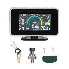 3-in-1Car LCD Meter Digital Oil Pressure Voltage Water Temperature Gauge 9-36V