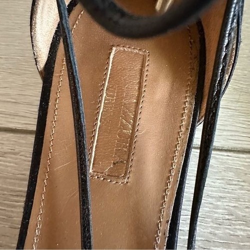Aquazzura Alexa Jewel Flats in Black Satin Embellished Crystals Tie Up Flats - Picture 10 of 15