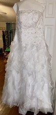 Wedding Dress Size 16 Adjustable Corset Style Back with Swarovski Crystal Veil