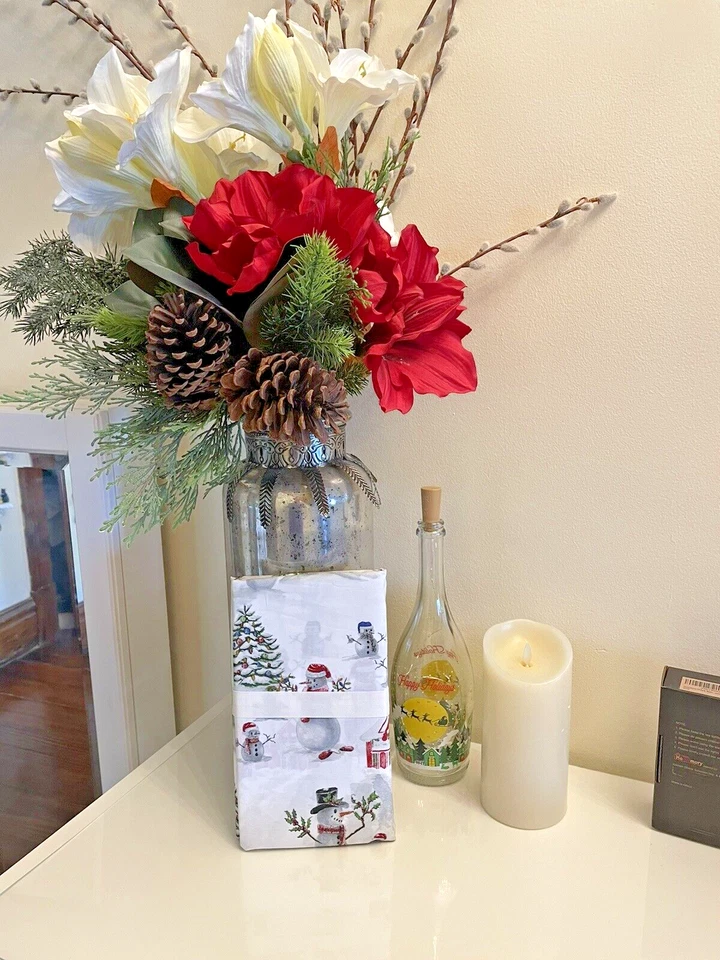 Pottery Barn Funda de Almohada Navidad Muñeco de Nieve Pueblo Vacaciones Santa Disney Niño SET h Foto 3 de 4