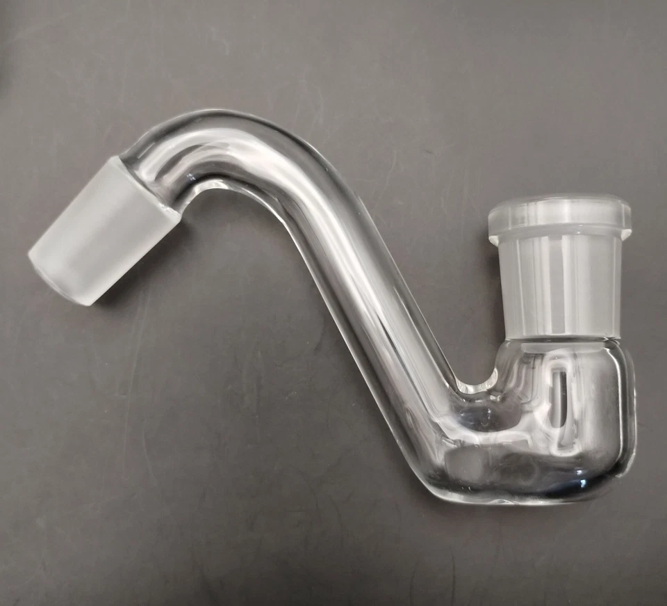 18mm F-M 45 Degree Angle Drop Down Glass Ground Joint Attachment Adapter - Image 2 of 3
