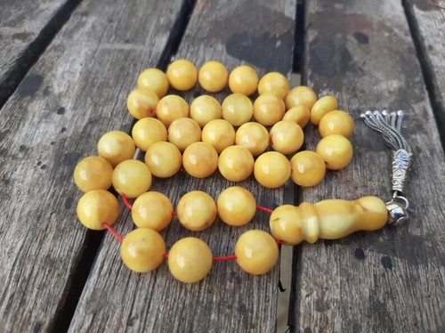 Bernsteinperlen Tesbih Gebet Misbaha Natur Rosenkranz Islamisch Pressperle 23 - Bild 11 von 11