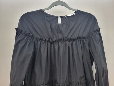 mango puffed sleeve cotton dress Puffed-sleeve linen dress
