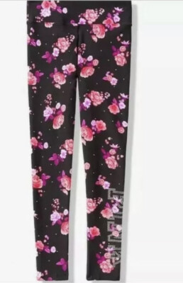 Leggings Victoria's Secret Pink à Motifs Floraux Et Paillettes - Taille S Rose - Neuf Sans étiquettes