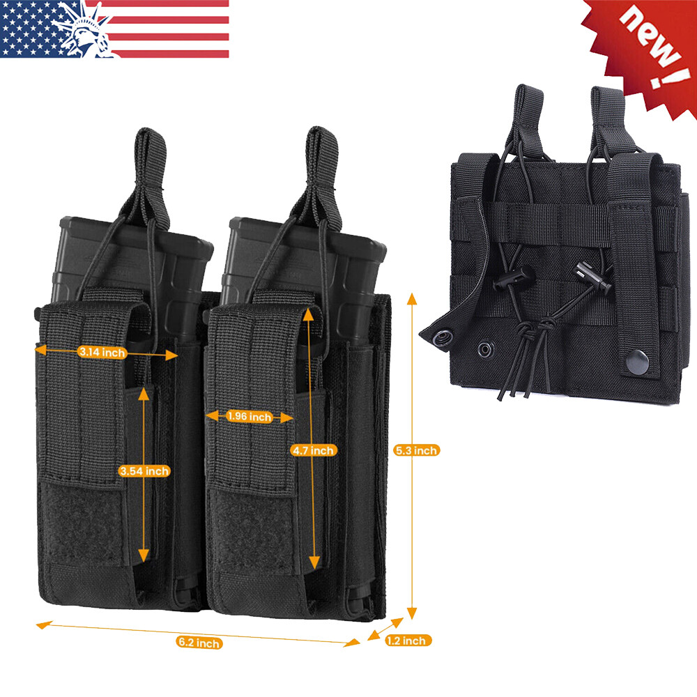 Tactical Open-Top MOLLE Double Magazine Pouch Carrier  -image