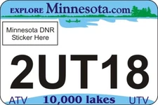 Minnesota ATV - UTV  License Plates - Professionally Engraved! - SHIPS TODAY!