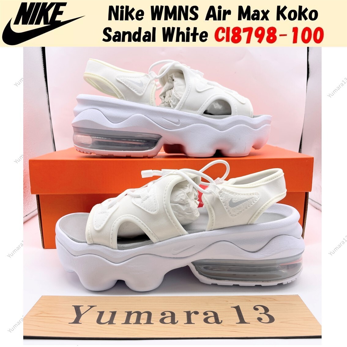 靴 NIKE AIRMAX KOKO Sandal CI8798 100 23cm WMNS) Nike Air Max Koko Sandal 'White' CI8798-100
