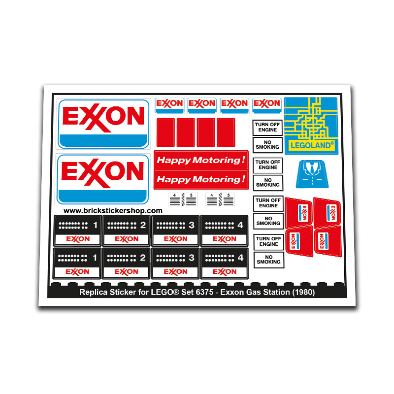 Replacement Sticker for Set 6375 - Exxon Gas Station | eBay