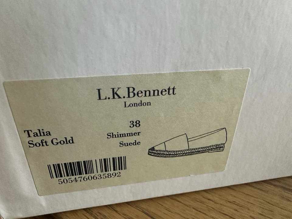 L.K. Bennett Women's Talia Gold UK  Shimmer Suede Slip On Loafer UK 5 RRP £125 - Image 4 of 4