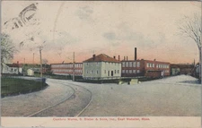 Cambric Works S Slater Sons Inc East Webster MA 1907 Factory Railroad Postcard
