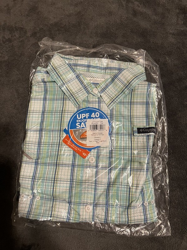 Columbia Women’s Super Lo Drag PFG Button-Down Long Sleeve Shirt Large BRAND NEW