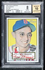 2001 Topps Heritage Auto Red Ink 45/52 Dom DiMaggio #THA-DD BGS 8 Auto n8a
