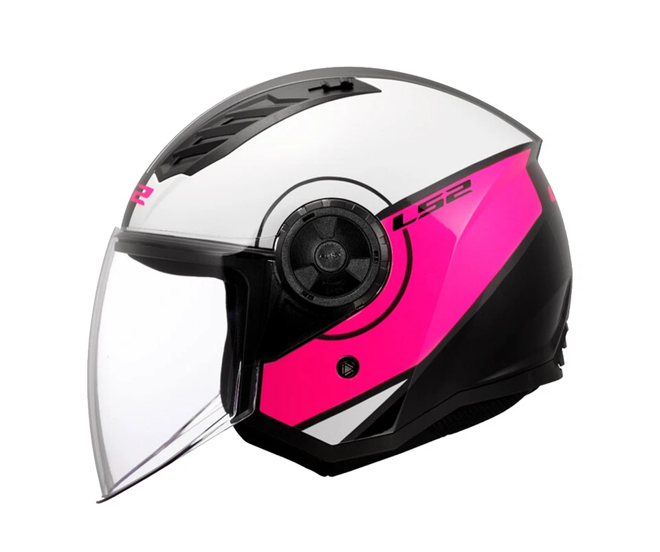 CASCO JET LS2 HELMETS COVER PINK LUCIDO PER SCOOTER MOTO