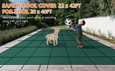 22x42ft Pool Safety Cover Fits 20x40ft Inground Pool Rectangle Pool Cover Green
