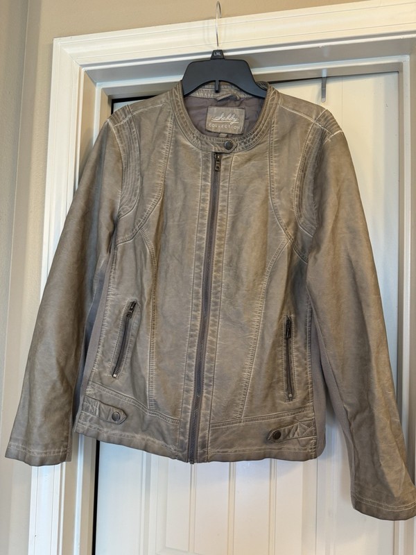 Sebby Collection Womens Brown Faux Leather Full-Zip Motorcycle Jacket Size XL