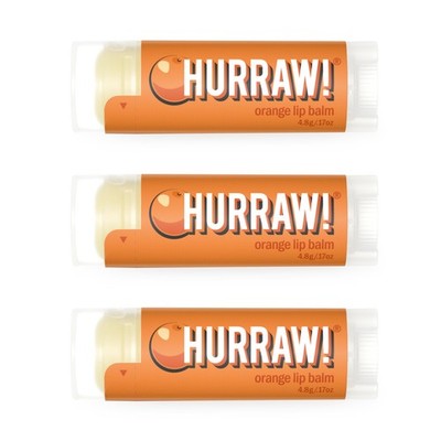 Hurraw! Orange Lip Balm, 3 Pack: Organic, Certified Vegan, Cruelty and Gluten...