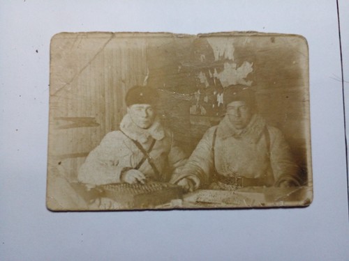 PHOTO FROM A TRENCH  BREAD ISSUANCE STANDARDS ON FRONT  NEAR STALINGRAD