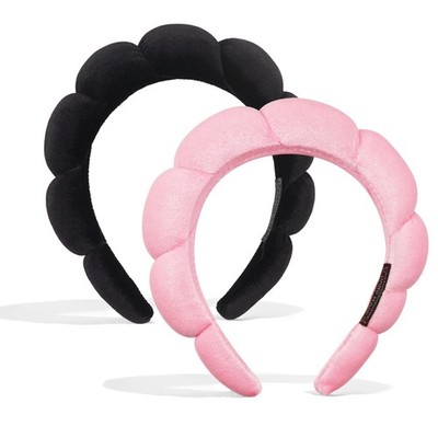 Ayesha 2pcs Spa Headband for Washing Face, Bubble Sponge Soft Hairband for Wo...