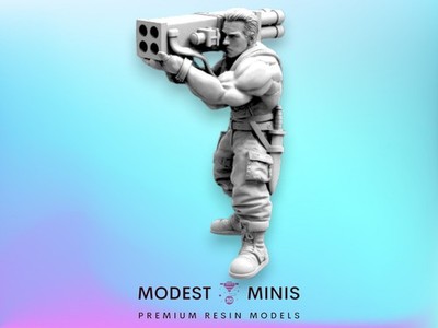 Arnie Rocket Launcher - Resin Sci Fi Cyberpunk Aliens Mini | Papsikels