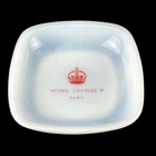 Vintage Hotel George V Paris, France Ashtray - Opal Ex Milk Glass RARE!  Tobacco
