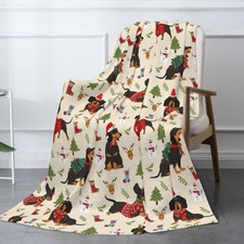 Cute Christmas Dogs Fleece Blanket - Warm  Cozy, Soft  Comfortable, Perfect...