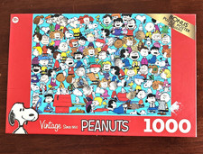 RoseArt Peanuts 'Cast of Characters' 1000PC Jigsaw Puzzle 27x20 wPoster Complete
