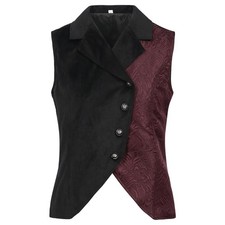 Victorian Mens Jacquard Vest Mens Waistcoat Historiacal Men contrast color Vest