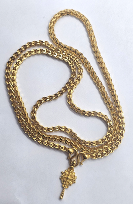 #ad 22k gold Curb Franco Fancy Link Chain Necklace 24 inch 33.6 Grams 916S ZFJ $8400.00