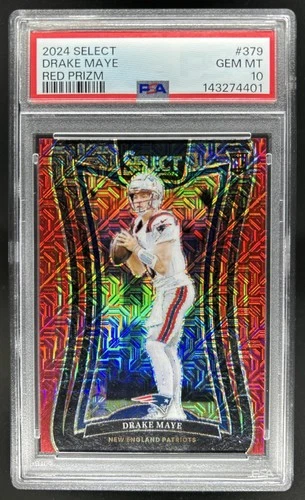 2024 Panini Select Drake Maye Suite Red Prizm Rookie RC #/49 Patriots PSA 10